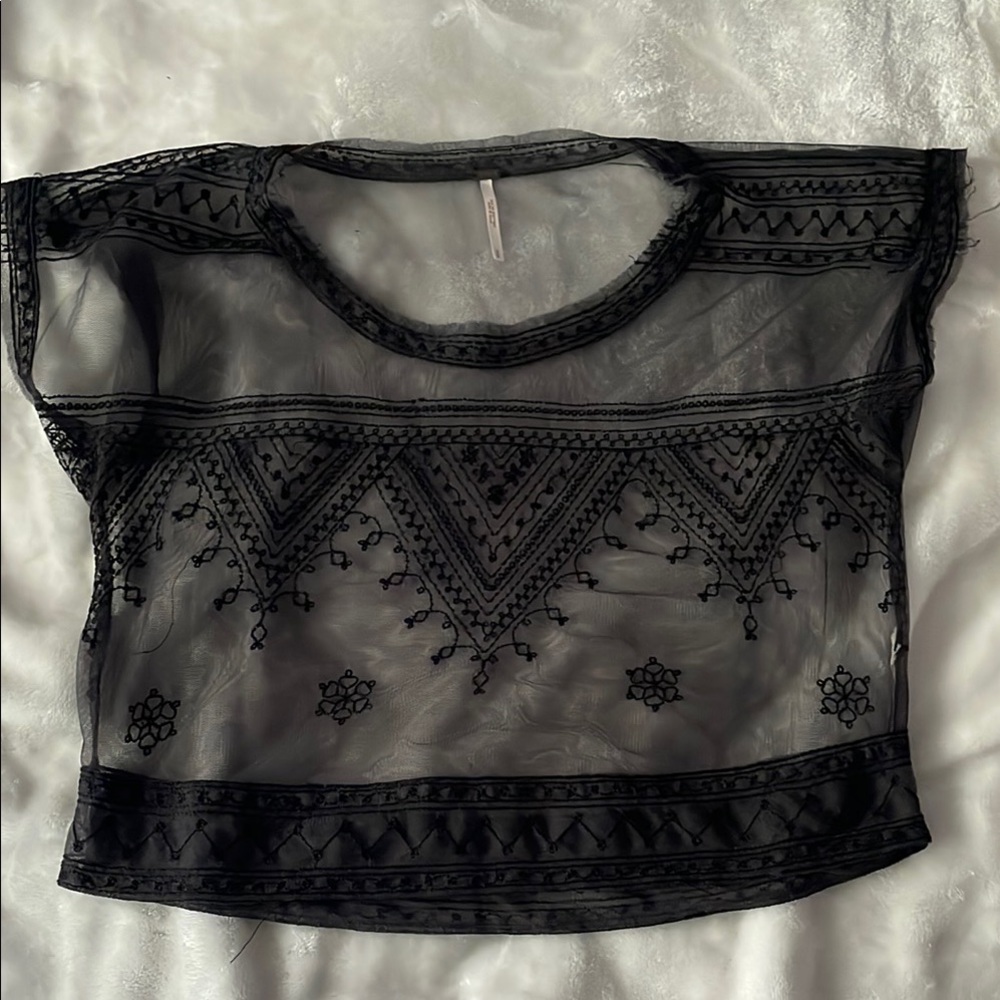 Black Sheer Top from Free People